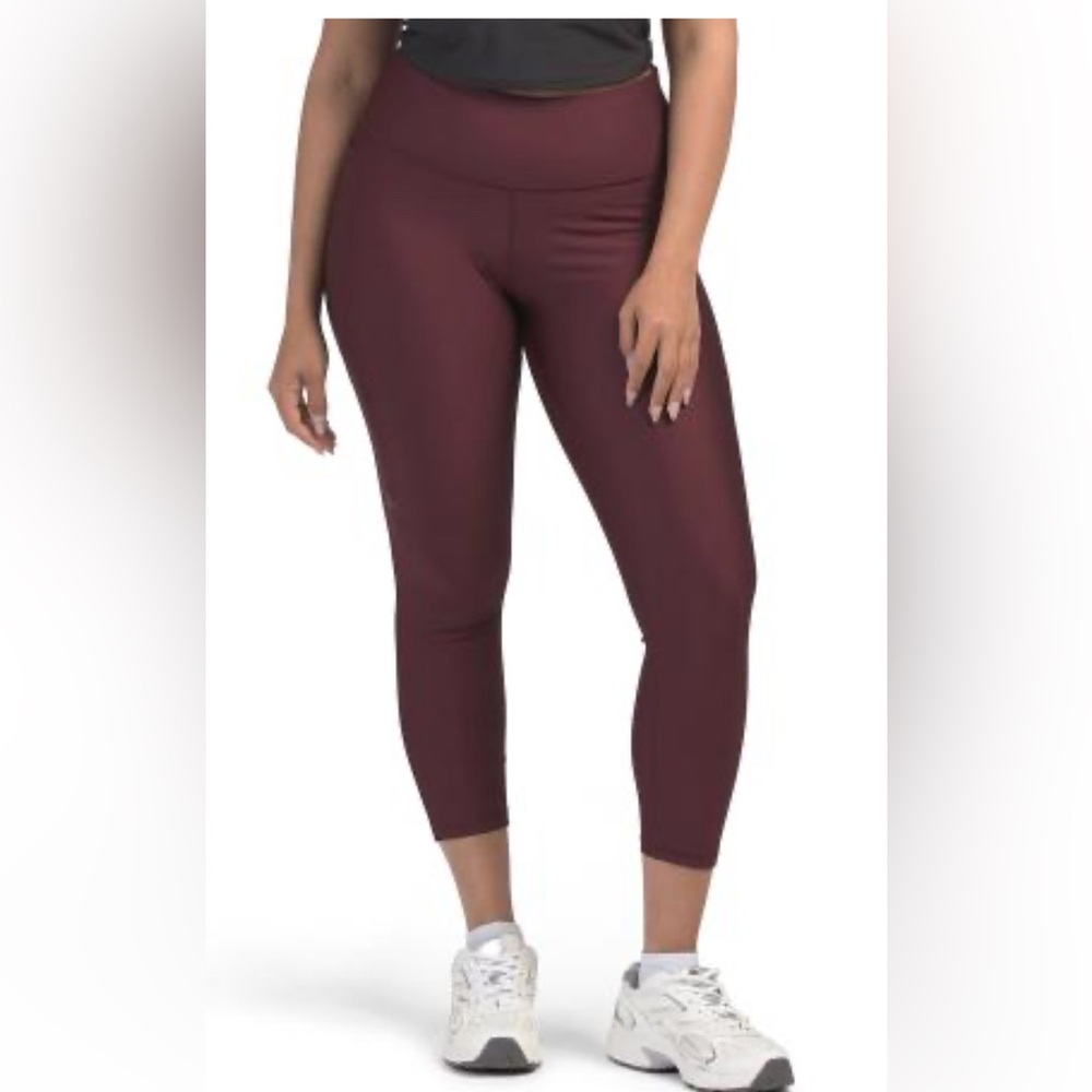 NWT Under Armour Tech high ankle maroon leggings with thigh black logo, sz XL